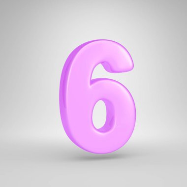 Parlak pembe Balonlu Sakız numarası 6