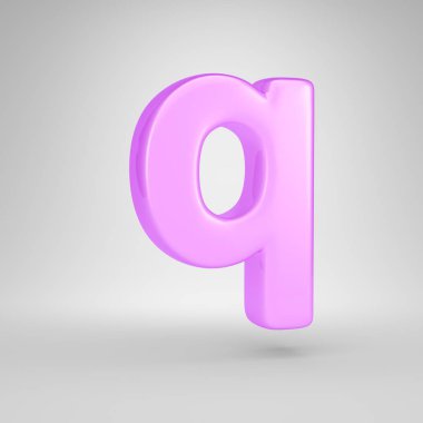 Parlak pembe balonlu sakız harf Q küçük