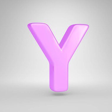 Parlak pembe balonlu sakız harf büyük harf Y