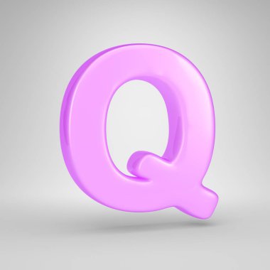 Parlak pembe balonlu sakız harf büyük harf Q