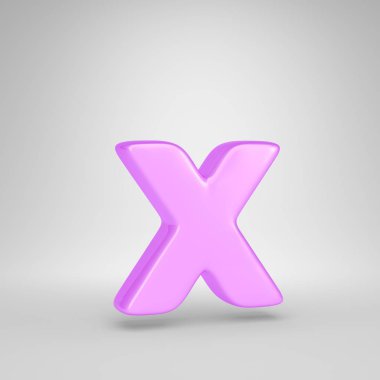 Parlak pembe balonlu sakız X harfi küçük