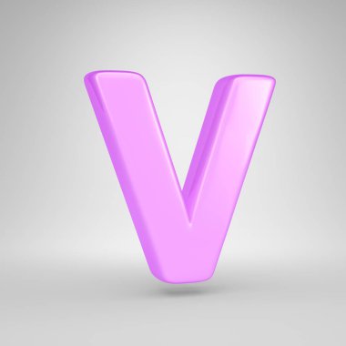 Parlak pembe balonlu sakız harf büyük harf V