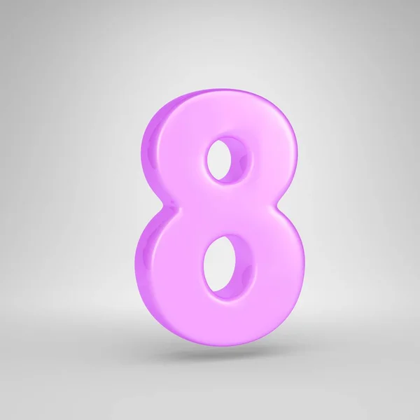 Lesklá Růžová Žvýkačka Číslo — Stock fotografie