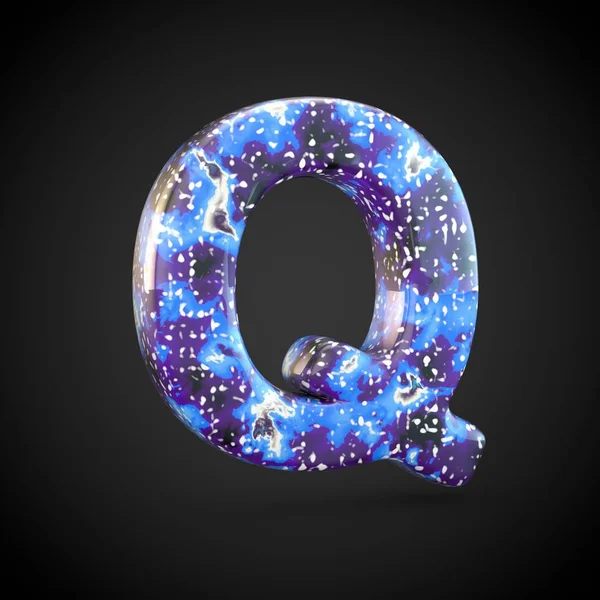 Acrylic pouring letter Q uppercase.