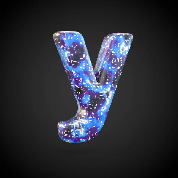 Acrylic pouring letter Y lowercase.