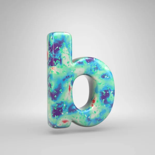 Bluish acrylic pouring letter B lowercase