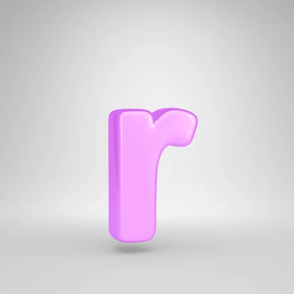Glossy pink bubble gum letter R lowercase