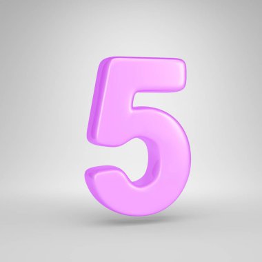 Parlak pembe Balonlu Sakız numarası 5