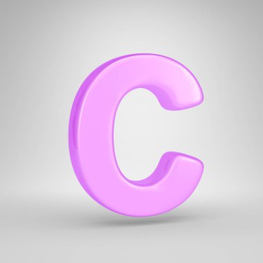 Parlak pembe balonlu sakız harf büyük harf C