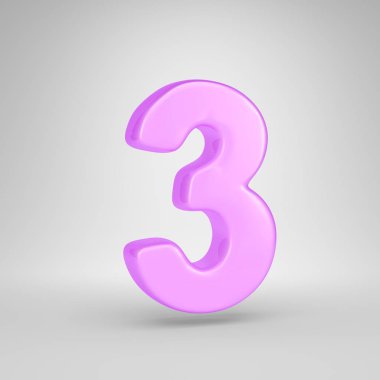 Parlak pembe Balonlu Sakız numarası 3