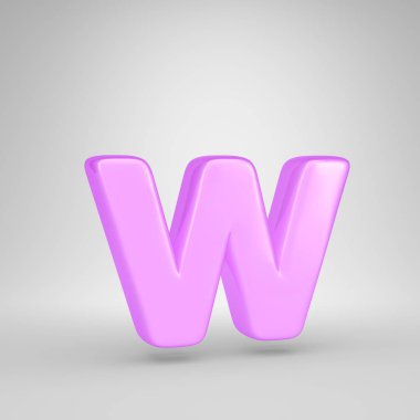 Parlak pembe balonlu sakız harf W küçük