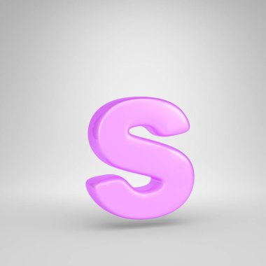 Parlak pembe balonlu sakız S harfi küçük