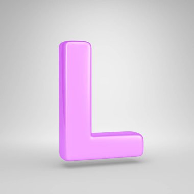 Parlak pembe balonlu sakız harf büyük harf L