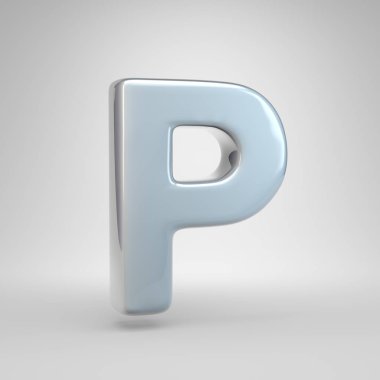 Gümüş renkli araba boya büyük P harfi.