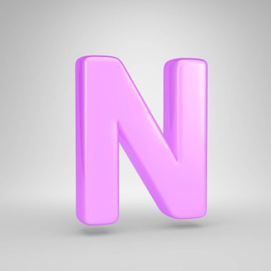 Parlak pembe balonlu sakız harf büyük harf N