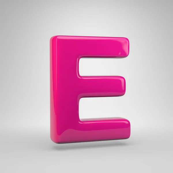 Plastic Roze Kleur Letter Hoofdletters Render Glanzende Lettertype Geïsoleerd Witte — Stockfoto