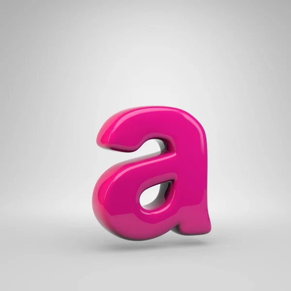 Plastic Roze Kleur Letter Kleine Letters Render Glanzende Lettertype Geïsoleerd — Stockfoto