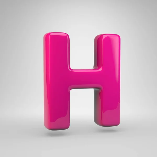 Plastic Roze Kleur Letter Hoofdletters Render Glanzende Lettertype Geïsoleerd Witte — Stockfoto