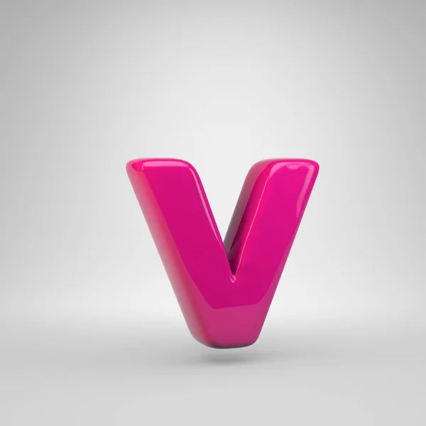 Plastic Roze Kleur Letter Kleine Letters Render Glanzende Lettertype Geïsoleerd — Stockfoto