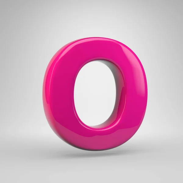 Plastic Roze Kleur Letter Hoofdletters Render Glanzende Lettertype Geïsoleerd Witte — Stockfoto