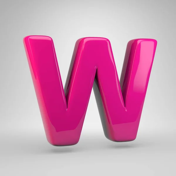 Plastic Roze Kleur Letter Hoofdletters Render Glanzende Lettertype Geïsoleerd Witte — Stockfoto