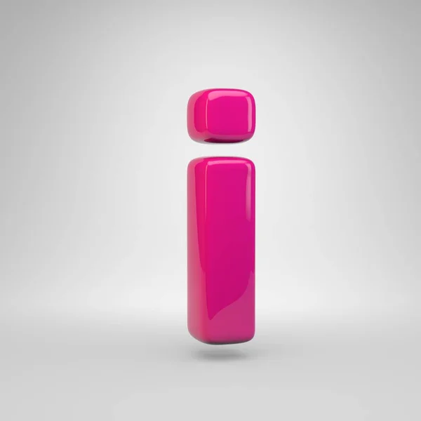 プラスチック ピンク色文字小文字の私 白い背景に分離された レンダリング光沢のあるフォント — ストック写真