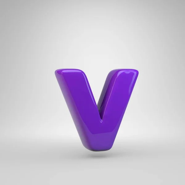 プロトン紫色 の文字の小文字 白い背景に分離された レンダリング光沢のあるフォント — ストック写真