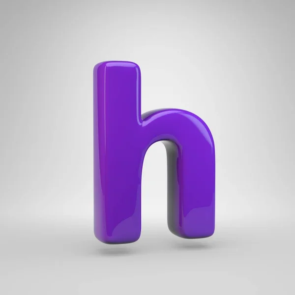 Proton Purple Color Letter Lowercase Render Glossy Font Isolated White — Stock Photo, Image
