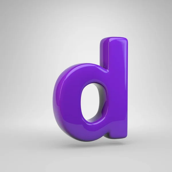 Proton Purple Color Letter Lowercase Render Glossy Font Isolated White — Stock Photo, Image