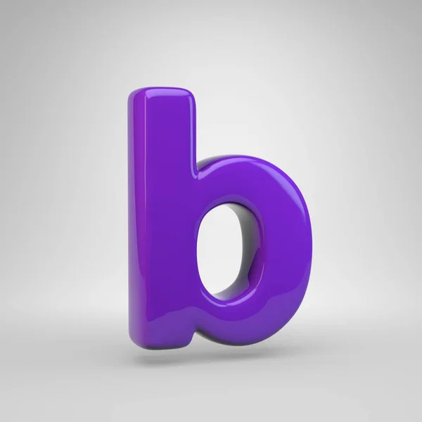 质子紫色字母 小写字母 渲染在白色背景上隔离的有光泽的字体 — 图库照片