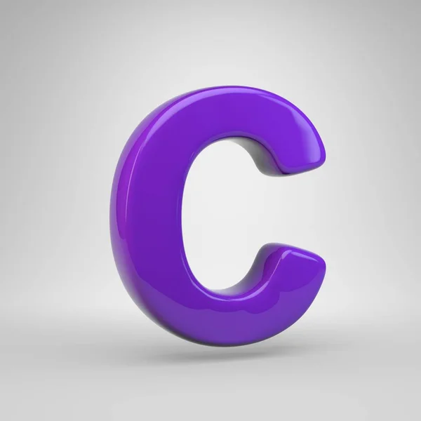 质子紫色字母 渲染在白色背景上隔离的有光泽的字体 — 图库照片