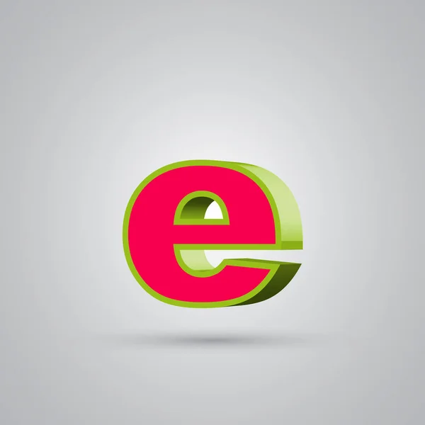 Watermeloen Vector Letter Kleine Letters Rood Lettertype Met Glanzende Groene — Stockvector