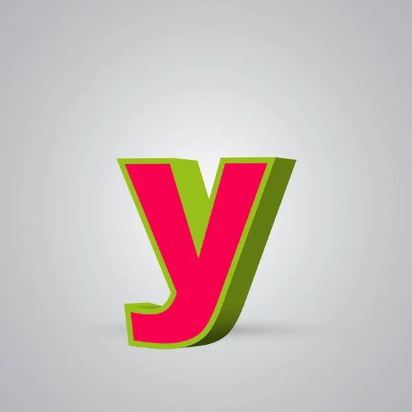 Watermelon Vector Letter Lowercase Red Font Glossy Green Border Light — Stock Vector
