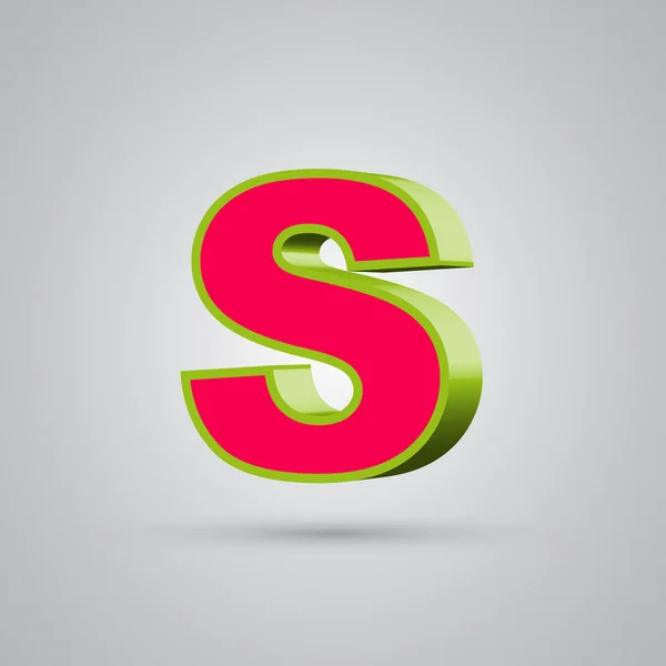 Wassermelone Vektorbuchstaben Großbuchstaben Rote Schrift Mit Glänzend Grünem Rand Und — Stockvektor