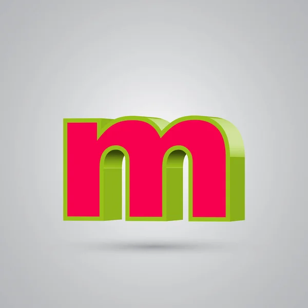 Watermeloen Vector Letter Kleine Letters Rood Lettertype Met Glanzende Groene — Stockvector