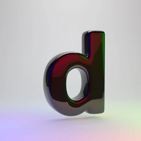 Letter Lowercase Black Font Red Green Blue Lights Reflection Isolated — Stock Photo, Image