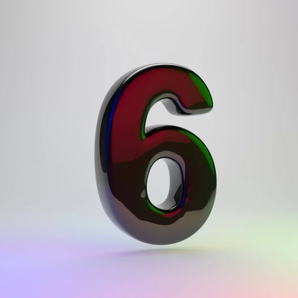 Number Black Font Red Green Blue Lights Reflection Isolated Light — Stock Photo, Image