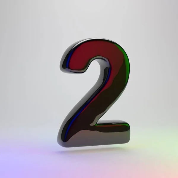 Number Black Font Red Green Blue Lights Reflection Isolated Light — Stock Photo, Image