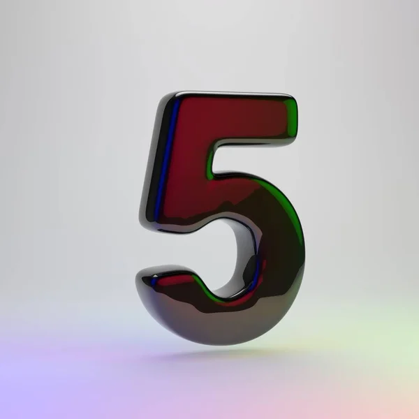 Number Black Font Red Green Blue Lights Reflection Isolated Light — Stock Photo, Image