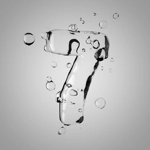 Water Number Rendering Transparent Water Font Drops — Stock Photo, Image