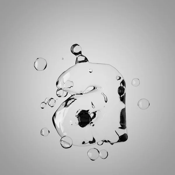 Vatten Brev Gemener Rendering Öppet Vatten Teckensnitt Med Droppar — Stockfoto
