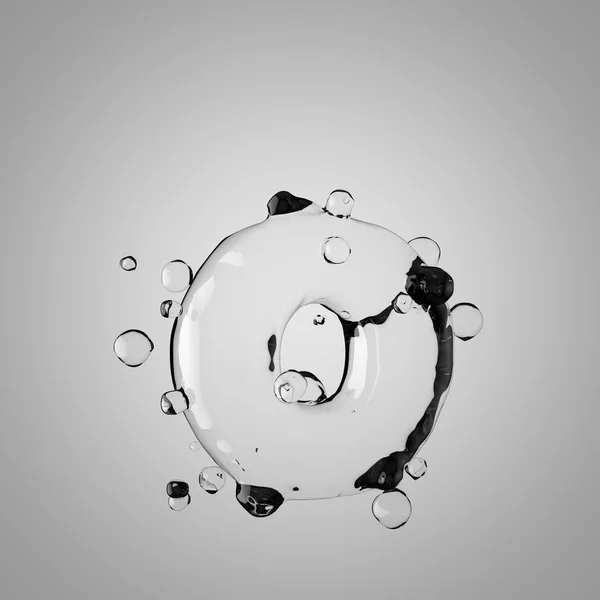 Vatten Bokstaven Gemener Rendering Öppet Vatten Teckensnitt Med Droppar — Stockfoto