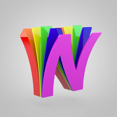 3D harf N büyük harf. Gurur renk kavramı alfabesi.