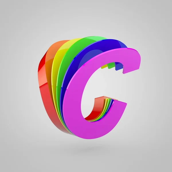 3D Letter C uppercase. Pride colors concept alphabet.