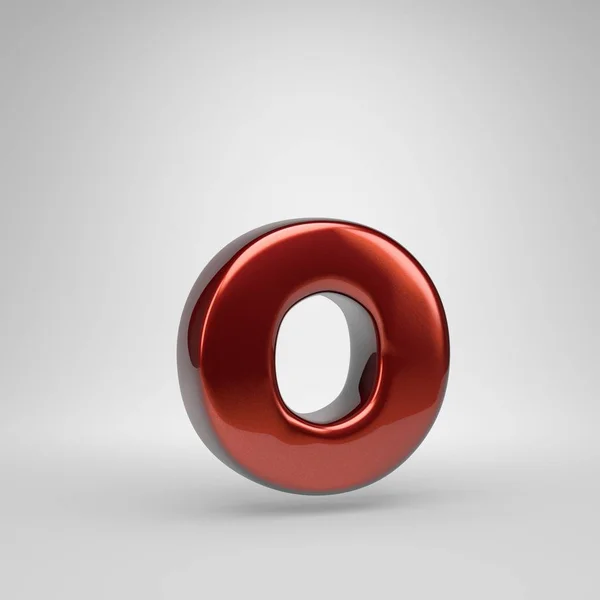 Буква Логотип Красная Глянцевая Металлическая Буква Белом Фоне — стоковое фото