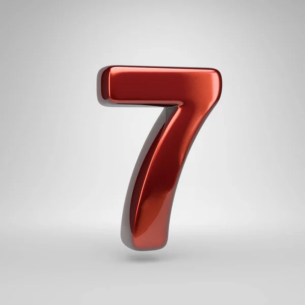 Number Red Glossy Metallic Letter Isolated White Background — Stock Fotó