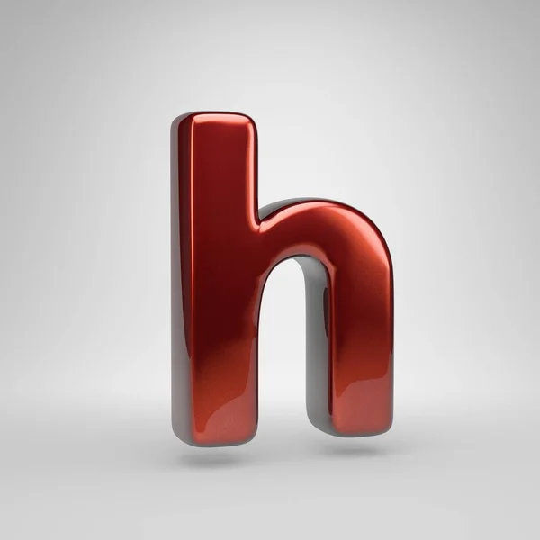 Letter Kleine Letters Rode Glanzende Metalen Brief Geïsoleerd Witte Achtergrond — Stockfoto