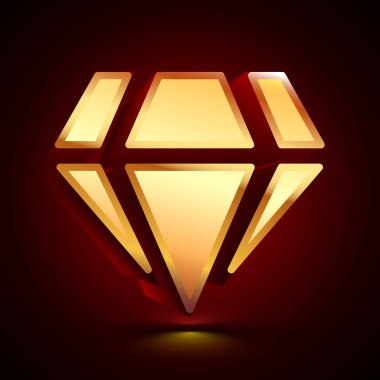 gölge ile koyu arka plan üzerinde 3D stilize baklava simgesini.