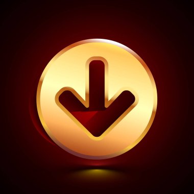 3D stilize aşağı ok üstünde kutsal kişilerin resmi ile gölge koyu arka plan.