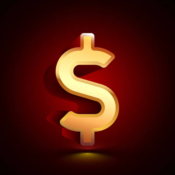 Стилизованный Значок Доллара Темном Фоне Тенью — стоковый вектор